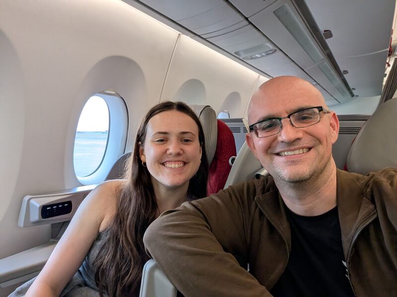 Malia and Peter on flight 2