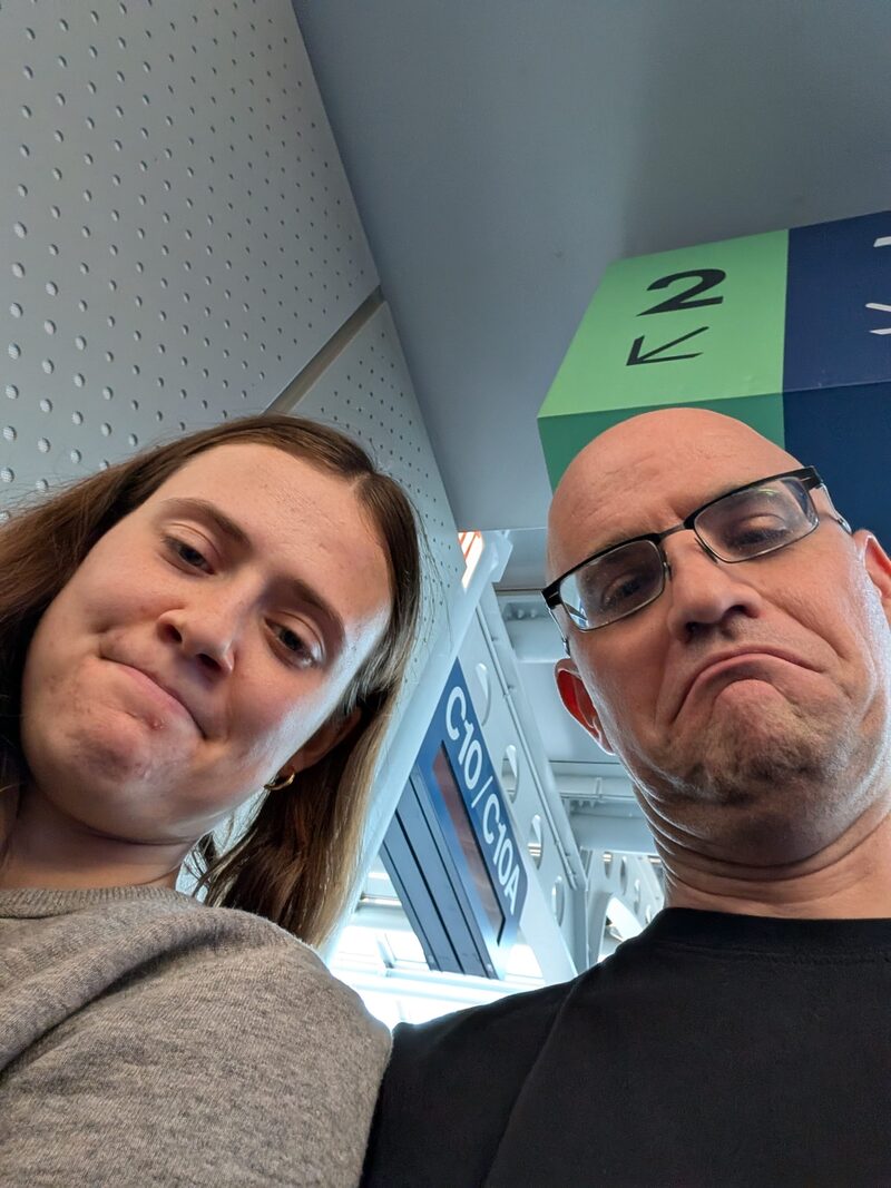 Waiting to board
