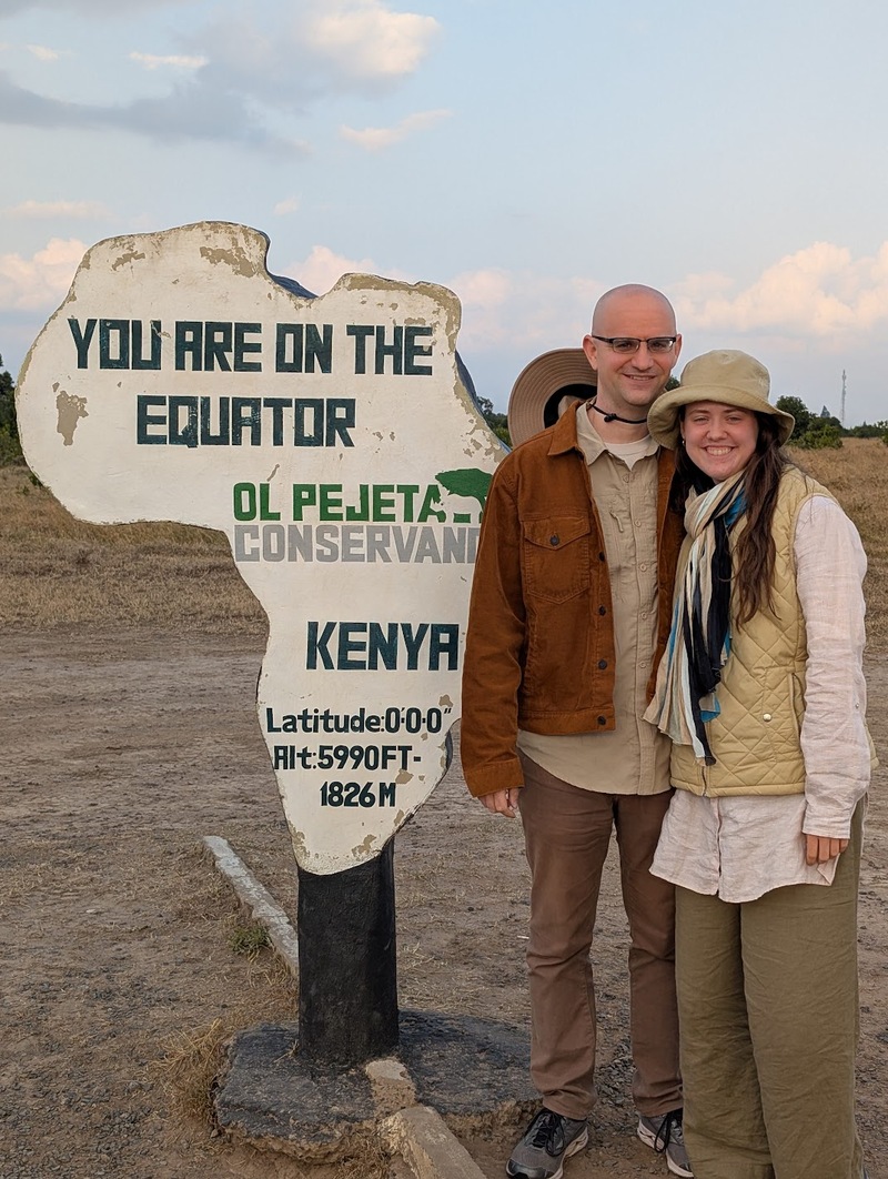 Peter and Malia at the equator