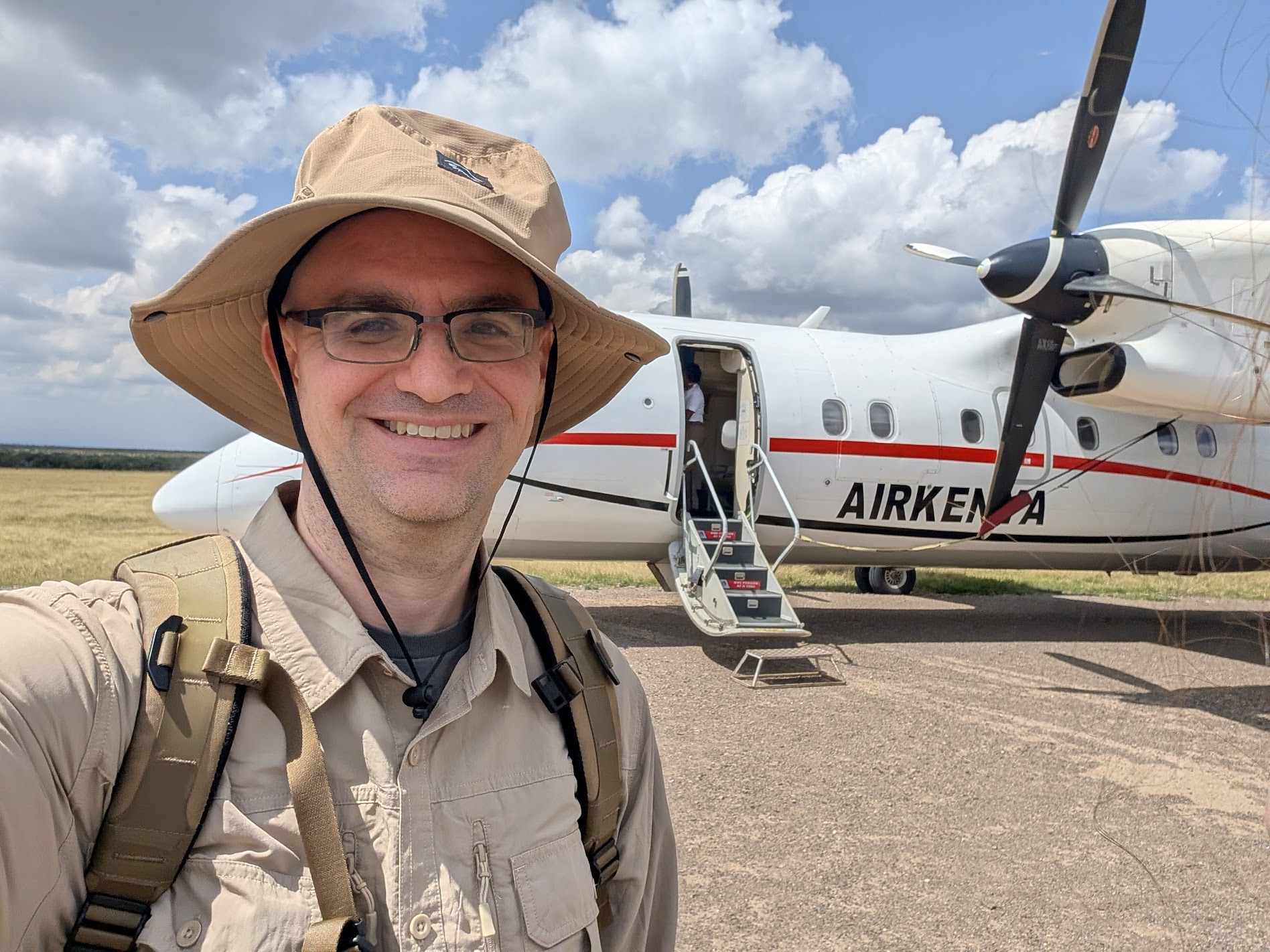 Peter by the plane